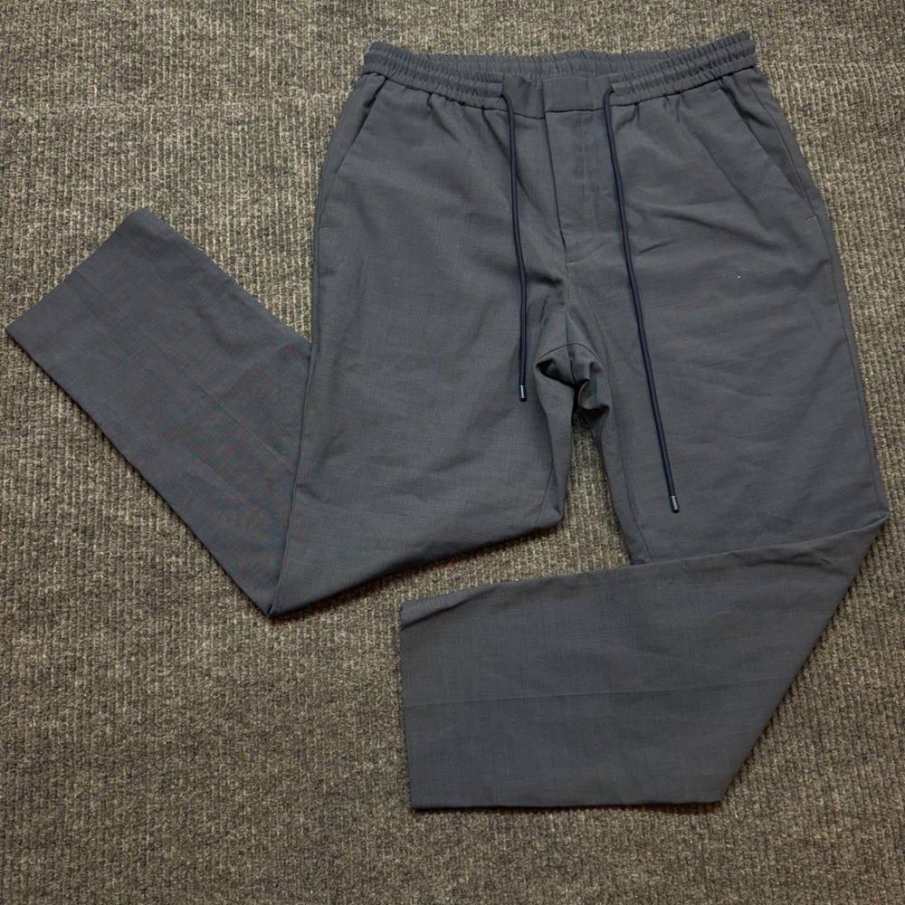 Express Conscious Edit Mens 34x30 Gray Wool Blend Drawstring Jogger Dress Pants